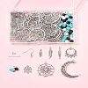 DIY Woven Net/Web with Feather Earring Making Kits DIY-FS0008-65-8