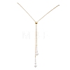 Adjustable Brass Cable Chain Lariat Necklaces NJEW-TA00229-2