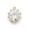 Brass Micro Pave Cubic Zirconia Pendants KK-M306-08G-1