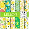 12 Sheets Lemon Scrapbook Paper Pad PW-WGA384B-01-1