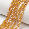 Electroplate Glass Beads Strands EGLA-A034-T3mm-K18-1