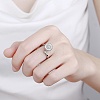 Rotatable Cat Eye Open Ring with Cubic Zirconia RJEW-Q776-01G-02-3