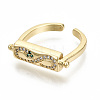Brass Micro Pave Clear Cubic Zirconia Cuff Rings RJEW-S045-027G-NR-3