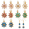 10Pcs 5 Colors Rack Plating Brass Micro Pave Cubic Zirconia Charms ZIRC-HY0001-03-1