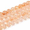 Crackle Transparent Glass Beads Strands X1-GLAA-N063-8mm-07-1