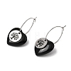 Natural Obsidian & 304 Stainless Steel Hoop Earrings for Women EJEW-G475-05P-05-4