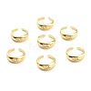 Clear Cubic Zirconia Sun Open Cuff Ring for Women RJEW-C018-14G-2