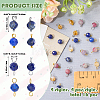 16Pcs 4 Styles September Birthstone Natural Lapis Lazuli Pendant and Connector Charms PALLOY-SW00117-2