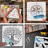 3Pcs 3 Styles PET Hollow Out Drawing Painting Stencils DIY-WH0394-0054-4