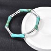 Plating Resin Beads Stretch Bracelets for Women BJEW-P374-02P-5