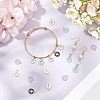 100Pcs 5 Colors Light Gold Plated Alloy Enamel Pendants ENAM-NB0001-46-2