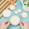 3 Sets 3 Style Wooden Basket Bottoms DIY-GF0004-75-3