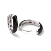 Black Enamel Hinged Hoop Earrings EJEW-C030-09P-2