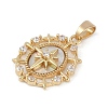 Brass Micro Pave Clear Cubic Zirconia Enamel Pendants ZIRC-M001-13G-2