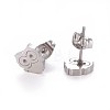 304 Stainless Steel Stud Earrings X-EJEW-F227-17P-2