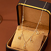 Alloy Topaz Rhinestone Teardrop Pendant Bib Necklaces FS-WG07C6E-01-4