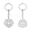 2Pcs 2 Styles 201 Stainless Steel Keychains KEYC-TAD0001-15D-1