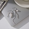 304 Stainless Steel Dangle Stud Earrings EJEW-A161-02P-1