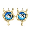 Rack Plating Eye Brass Stud Earrings EJEW-C108-08G-04-1