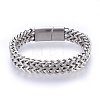 Tarnish Resistant 304 Stainless Steel Mesh Bracelets BJEW-L631-31P-1