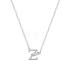 304 Stainless Steel Crystal Rhinestone Initial Pendant Necklaces FS-WGCEFCC-26-1