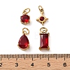 4Pcs 4 Styles 304 Stainless Steel & Glass Pendants GL-CBAC8BB-01G-01-3
