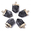 Natural Larvikite Pointed Pendants X-G-N326-34B-1