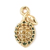 Brass Micro Pave Cubic Zirconia Pendants KK-R219-36E-G-1