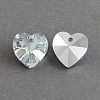 Heart Electroplated Glass Pendants EGLA-R082-01-1