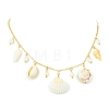 Ocean Natural Mixed Shell & Pearl Multiple Pendant Necklaces NJEW-TA00244-2