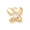 Brass Micro Pave Cubic Zirconia Charms KK-C085-24G-1