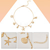 Summer Beach Theme Brass Paperclip chain Necklaces for Women NJEW-WH20004-11G-5