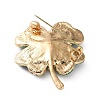 Clover Alloy Rhinestone Lapel Pins for Backpack Clothes JEWB-H032-02G-3