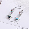 Brass & Cubic Zirconia Hoop Dangle Earrings WG36A3A-01-4
