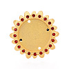 Adjustable Flower Alloy & Iron Rhinestone Bezel Cup Ring Base with Rotatable Tray MAK-T012-09G-2