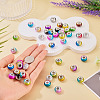 44Pcs 11 Colors Two Tone Opaque Resin Rondelle European Beads RESI-TA0005-48-7