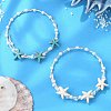 2Pcs 2 Colors Synthetic Turquoise Beaded Bangles BJEW-JB11588-1