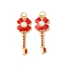 Brass Enamel Pendants KK-C143-56G-01-1