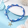 3Pcs 3 Styles Ocean Alloy Charm Bracelets Sets BJEW-MZ00338-3
