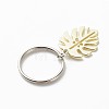 5Pcs Monstera Leaf Alloy Pendant Keychain X-KEYC-JKC00413-5