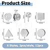 10Pcs 5 Styles 304 Stainless Steel & Brass  Cuff Earrings EJEW-HS0001-44A-2