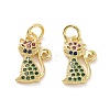 Brass Micro Pave Cubic Zirconia Pendants KK-E068-VF121-2