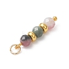Natural Colorful Tourmaline Faceted Round Pendants PALLOY-JF04907-5