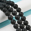 Dyed & Heated Natural Black Agate Beads Strands G-P088-14-10mm-1