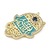 Brass Micro Pave Clear Cubic Zirconia Pendants CU-CBA6B6F-23G-A-2