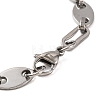 304 Stainless Steel Coffee Bean Chain Bracelets BJEW-B078-91P-3