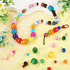 75Pcs 3 Styles Spray Painted Round Natural Schima Wood Beads WOOD-TAD0001-01-6