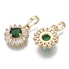 Brass Micro Cubic Zirconia Charms KK-N235-032D-2