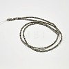 Natural Pyrite Round Beads Strands G-F197-09-4mm-2