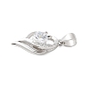 Pure Silver Cubic Zirconia Pendants STER-S008-03A-P-2